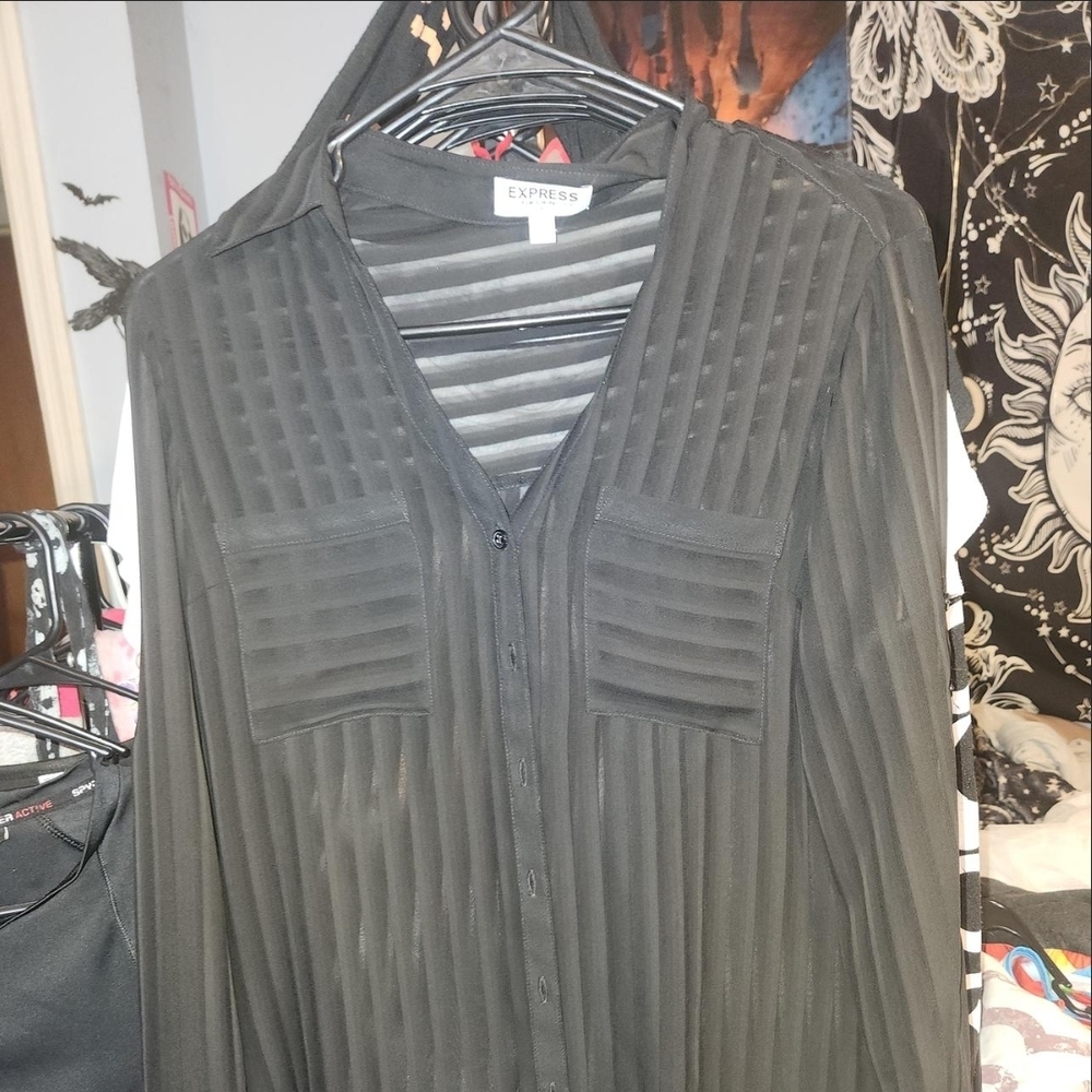 Express Black Sheer Blouse